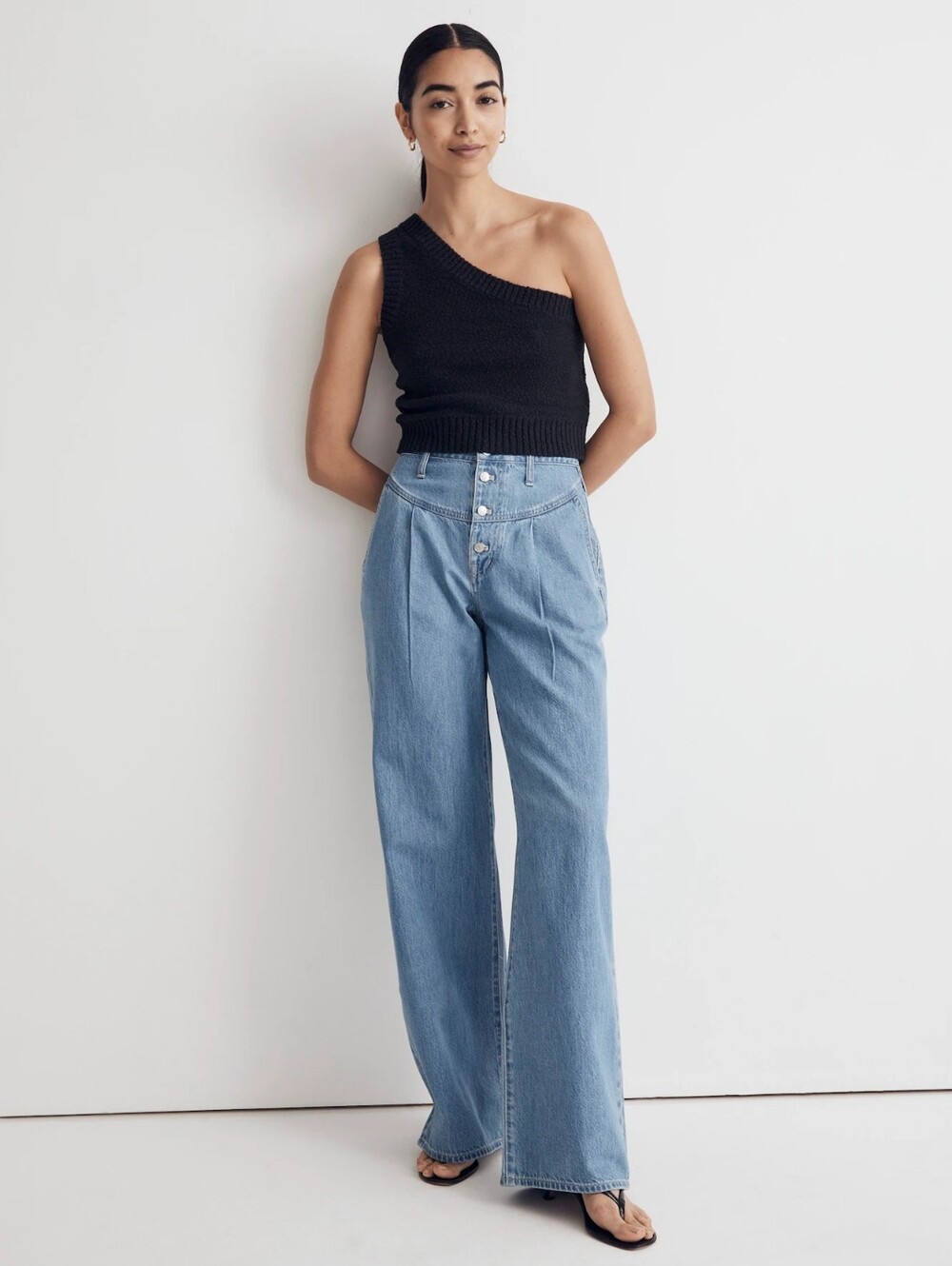 Madewell Women's SuperWide-Leg Button-Fly Jeans Retro 90's Fit High Waist Sz 31